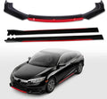 3-Piece Front Lip & Side Skirt Kit – Red & Black