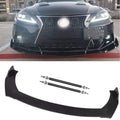 Universal Front Bumper Lip Splitter with Adjustable Strut Support Rods – Gloss Black