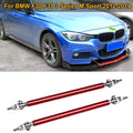 Adjustable Front Bumper Lip Strut Support Bars – Red (Pair) – Universal Fit